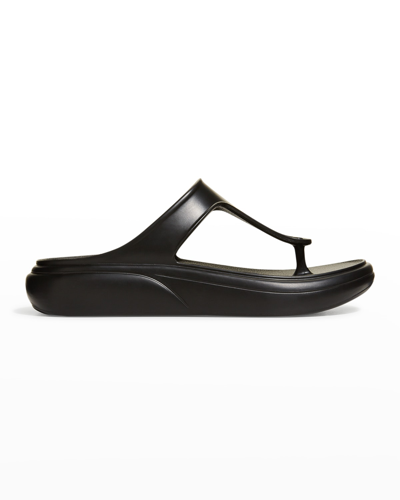 Stuart Weitzman Stuflex T-strap Slide Sandal In Black