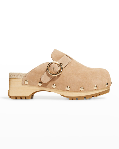 Shop See By Chloé Viviane Heeled Clogs In Natural