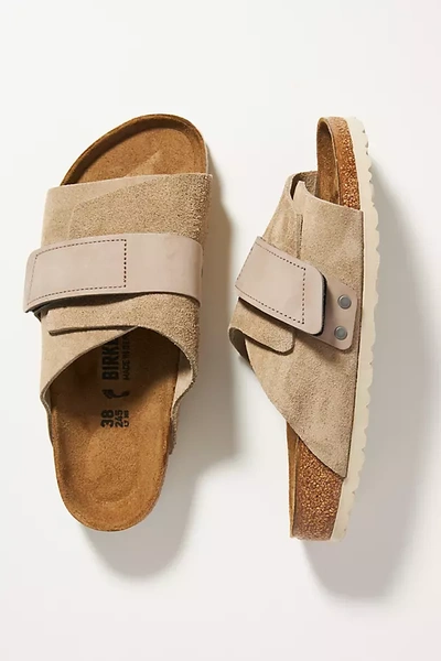 Shop Birkenstock Kyoto Suede Sandals In Beige