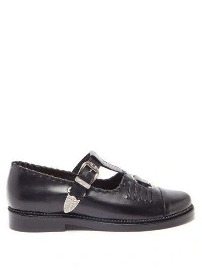 Toga Virilis Buckle-fastening Leather Mary Jane Shoes In Black