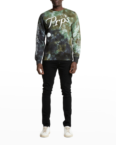 Shop Prps Men's Utopia Tie-dye Logo Sweater In Multi Color Tie D