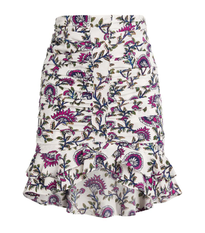 Shop Isabel Marant Silk-blend Floral Mini Skirt In Ivory
