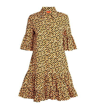 Shop La Doublej Cotton Choux Mini Dress In Yellow