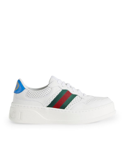 Shop Gucci Web Stripe Sneakers In White