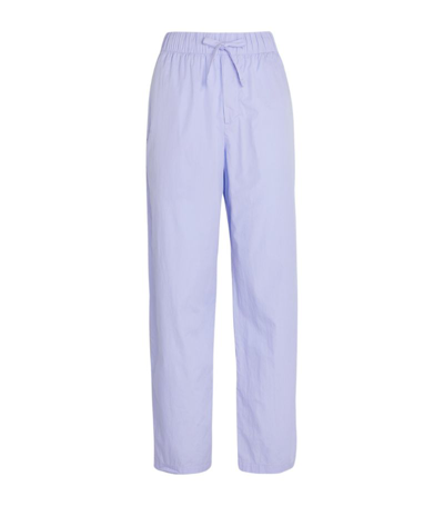 Shop Tekla Cotton Pyjama Bottoms In Blue