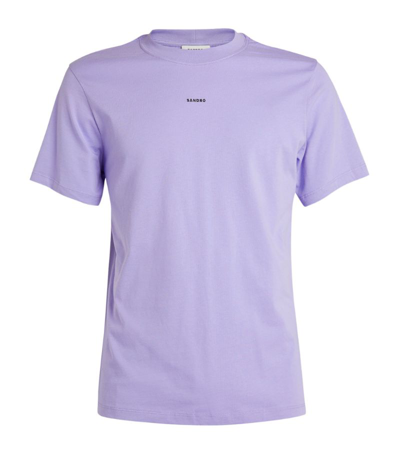 Shop Sandro Logo Print T-shirt In Purple