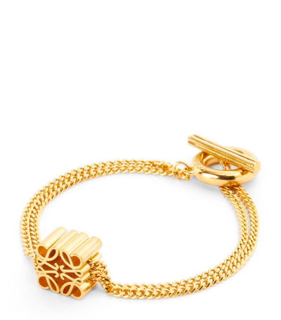 Shop Loewe Gold-plated Anagram Bracelet