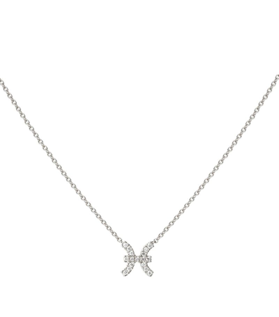 Shop Engelbert White Gold And Diamond Star Sign Pisces Necklace