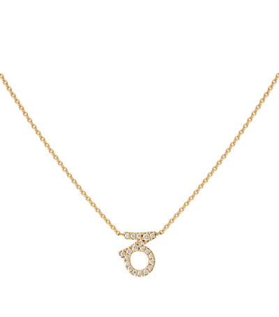 Shop Engelbert Yellow Gold And Diamond Star Sign Capricorn Necklace