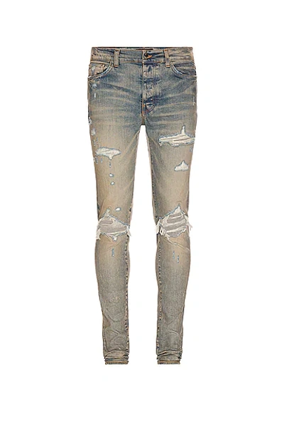 Shop Amiri Mx1 Ultra Suede Skinny Jean In Clay Indigo