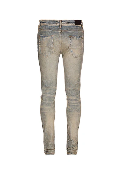 Amiri Men's Destroyed Tie-dye Patch Skinny Jeans In Clay Indigo | ModeSens