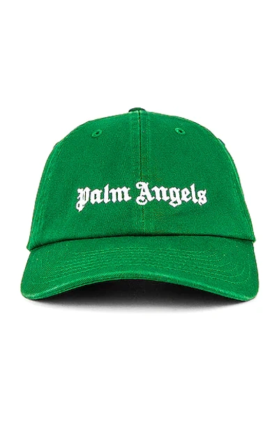 Shop Palm Angels Classic Logo Cap In Forest Green