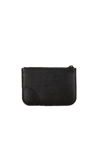 Comme Des Garçons Very Black Leather Zip Wallet In Black