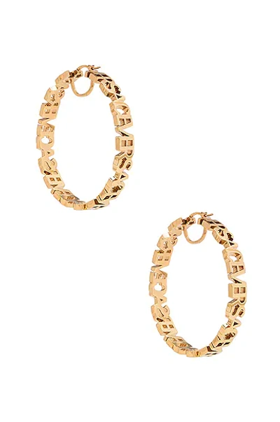 Shop Versace Logo Hoop Earrings In Oro