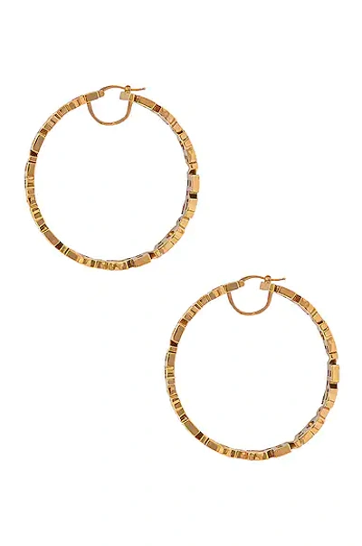 Shop Versace Logo Hoop Earrings In Oro