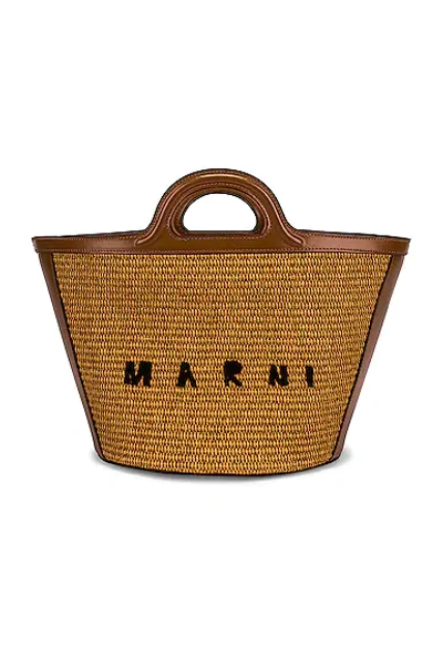 Shop Marni Small Tropicalia Bag In Sienna