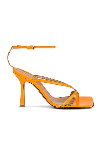 Shop Bottega Veneta Stretch Ankle Strap Sandals In Tangerine