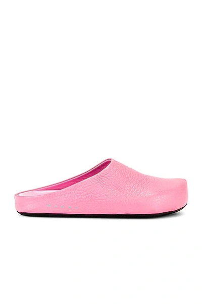 Marni Pink Leather Fussbett Sabot Clog Loafers | ModeSens