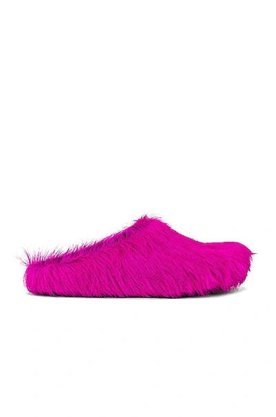 Shop Marni Fussbett Sabot In Fuchsia