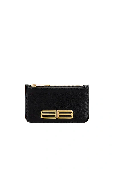 Shop Balenciaga Gossip Zip Wallet In Black