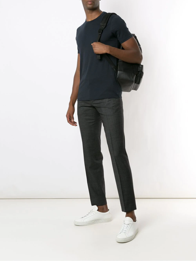 Armani Exchange Basic Logo-patch T-shirt In Blau