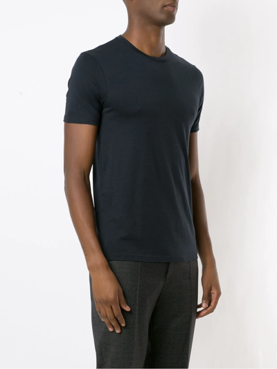 Armani Exchange Basic Logo-patch T-shirt In Blau