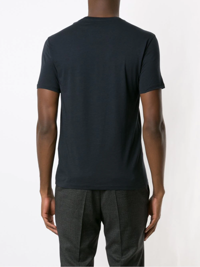 Armani Exchange Basic Logo-patch T-shirt In Blau