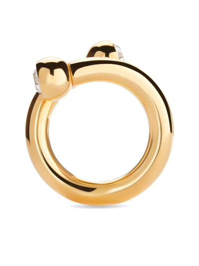 Shop Balenciaga Force Ball Ring In Gold