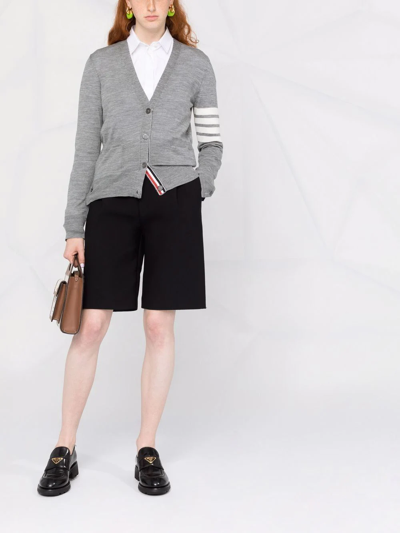 Thom Browne Grey 4-bar Stripe Knit Cardigan In Grau