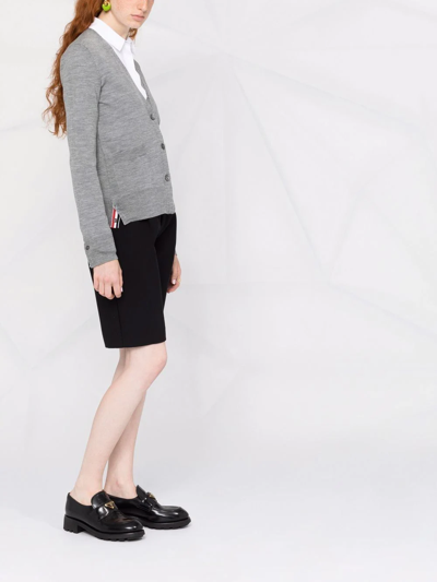Thom Browne Grey 4-bar Stripe Knit Cardigan In Grau