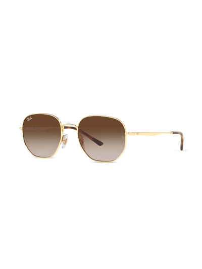 Shop Ray Ban Geometric-frame Sunglasses In Braun