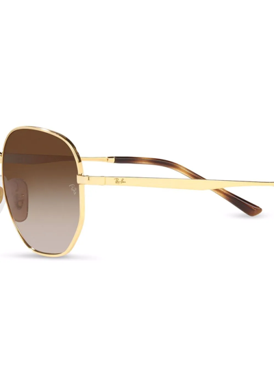 Shop Ray Ban Geometric-frame Sunglasses In Braun