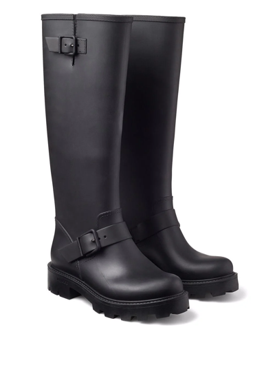 Shop Jimmy Choo Yael Knee-high Leather Boots In Black