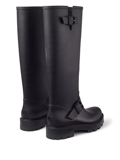 Shop Jimmy Choo Yael Knee-high Leather Boots In Black