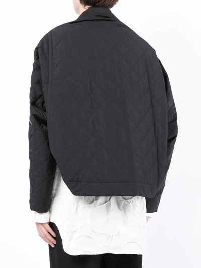 Shop Julius Logo Patch Quilted Cape In Schwarz