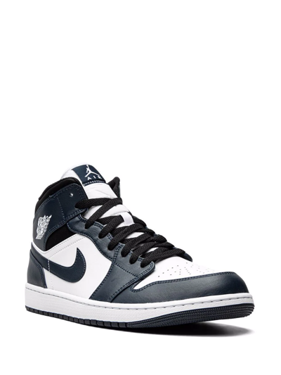 Shop Jordan 1 Mid "armory Navy" Sneakers In Blue