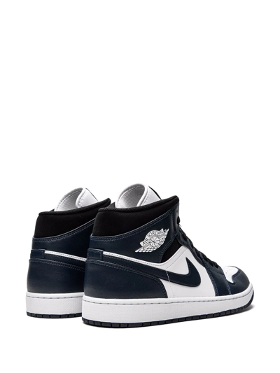 Shop Jordan 1 Mid "armory Navy" Sneakers In Blue