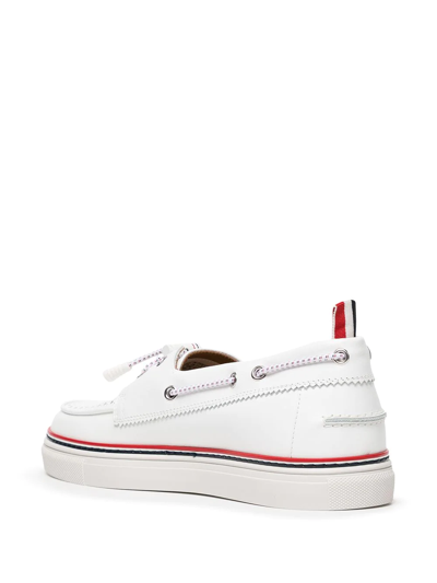 Shop Thom Browne Toggle Fastening Boat Shoes In Weiss