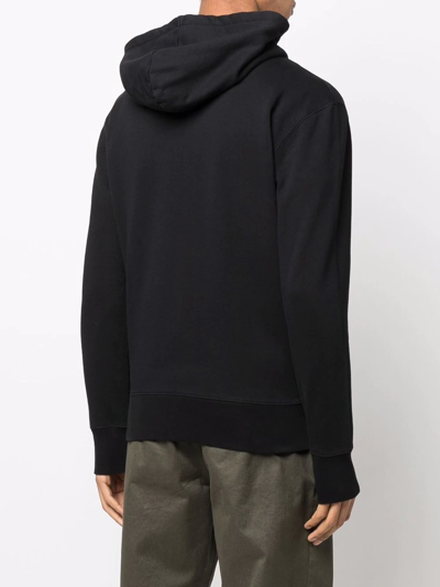 Shop Maison Kitsuné Logo Patch Hoodie In Schwarz