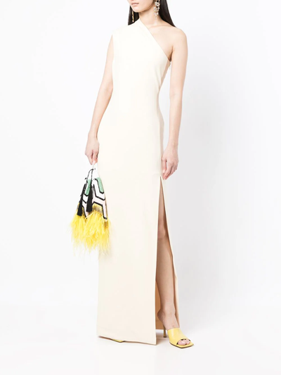 Shop Solace London One-shoulder Fitted Maxi Dress In Gelb