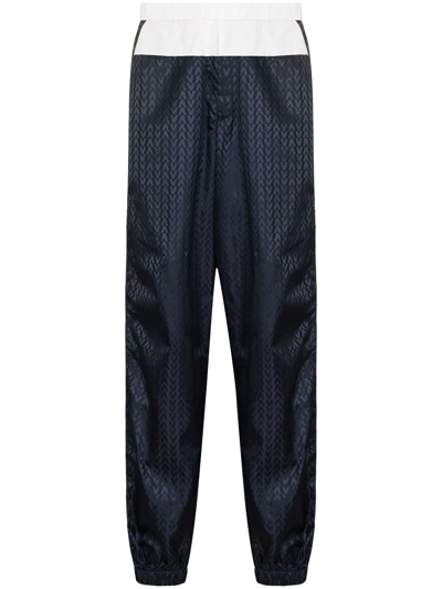 Shop Valentino Logo Track Pants In Blue