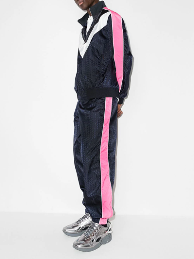 Shop Valentino Logo Track Pants In Blue