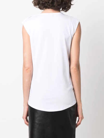 Shop Balmain 3 Button Flocked Tank Top In Weiss