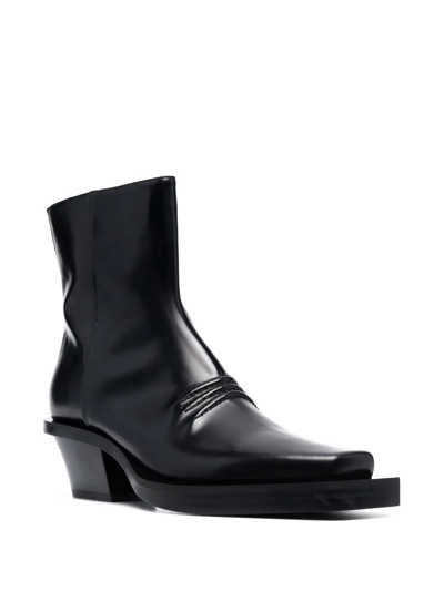 Alyx Leone Leather Ankle Boots In Schwarz