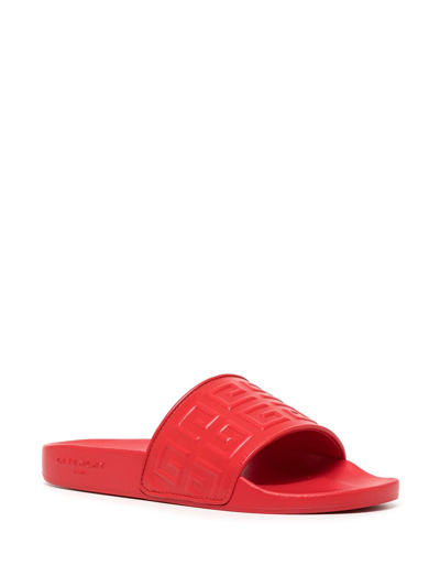 Givenchy 4g-motif Open-toe Slides In Rot