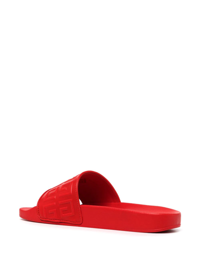 Givenchy 4g-motif Open-toe Slides In Rot