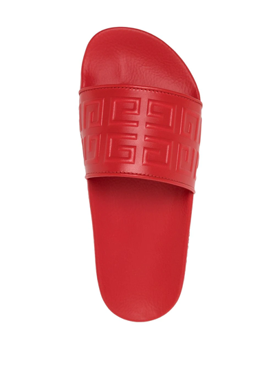 Givenchy 4g-motif Open-toe Slides In Rot
