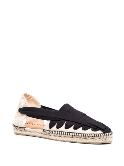 Castaã±er Norman Ribbon-woven Canvas Espadrilles In Schwarz
