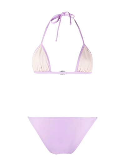 Alyx Micro Buckle Bikini Lilac Lycra Bikini Swimsuit With Small Rollercoaster Buckle - Micro Buckle Bikin In Violett