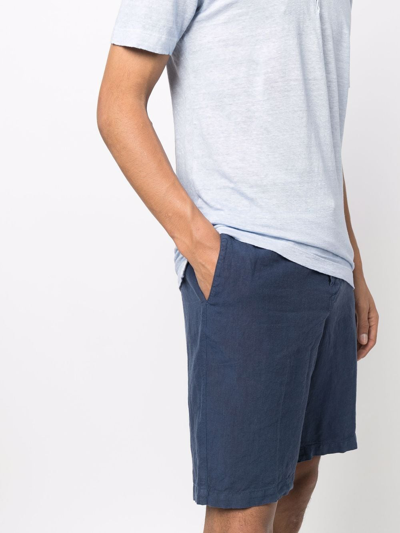 Shop 120% Lino Linen Bermuda Shorts In Blau